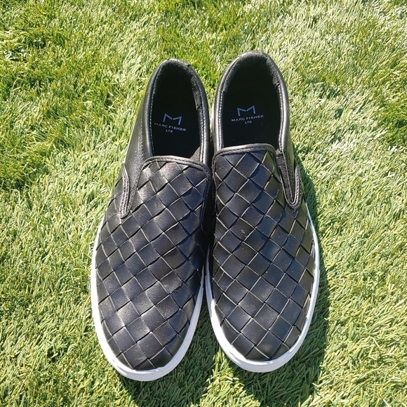 Marc Fisher Calla leather Woven Slip On Sneakers - Picture 1 of 5